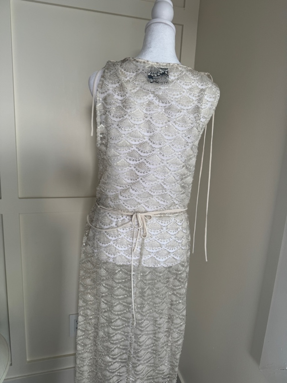 Reformation Champagne Beaded Maxi Dress - Picture 10 of 14